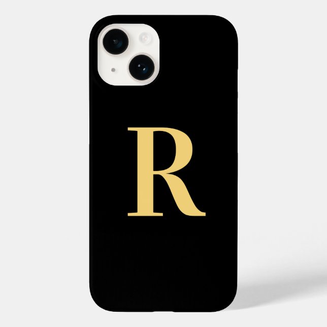 Modern Monogram Black Gold Case-Mate iPhone Case (Back)