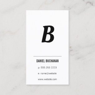Modern Monogram (Black / White) Business Card