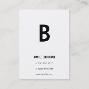 Modern Monogram (Black / White) Business Card