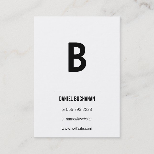 Modern Monogram (Black / White) Business Card (Front)