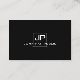 Modern Monogram Black White Elegant Template Business Card