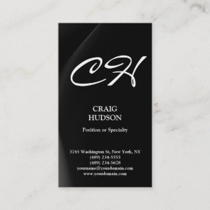 Modern Monogram Black White Grey Business Card