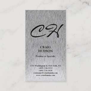 Modern Monogram Black White Grey Business Card