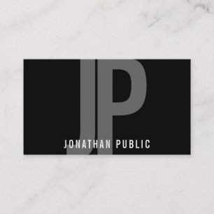 Modern Monogram Black White Minimalist Template Business Card