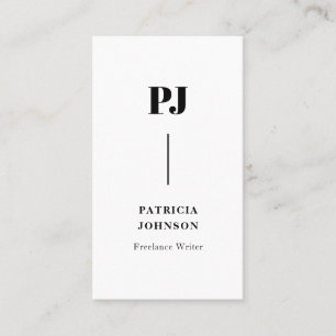 Modern Monogram Black & White Professional  Business Card