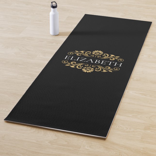 Modern Monogram Black Workout Yoga Mat (In Situ)