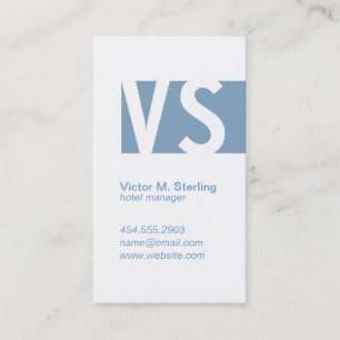 Modern Monogram (blue) Business Card