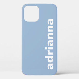 Modern Monogram Blue iPhone 12 Case