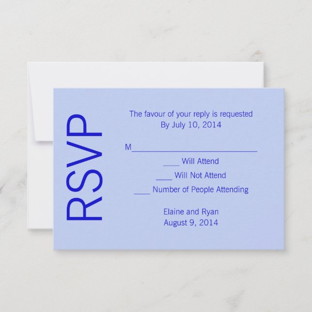 Modern Monogram - Blue RSVP Card (Front)