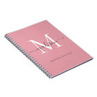 Modern Monogram Blush Pink Blush Grey Script Name