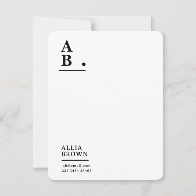 Modern Monogram Blush Pink Feminine Design Card (Front)