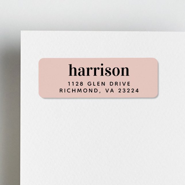 Modern Monogram Blush Pink Return Address (Creator Uploaded)