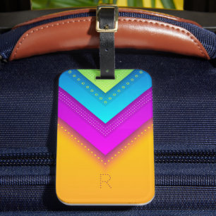 Modern Monogram Boho Geometric Chic Luggage Tag