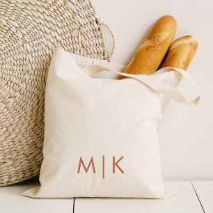 Modern Monogram   Boho Terracotta Text Tote Bag