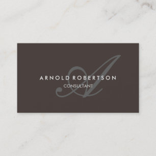 Modern Monogram Brown Trendy Business Card