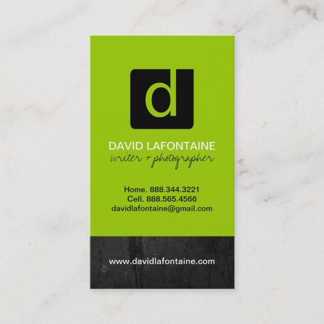 Modern Monogram Business Card (Front)
