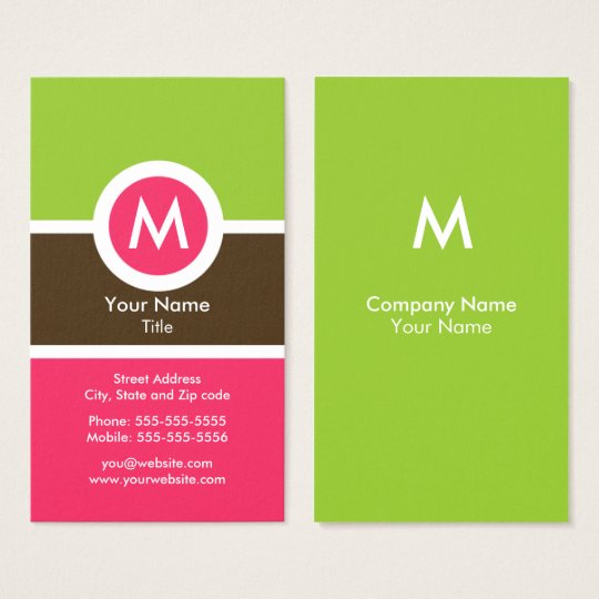 Modern Monogram Business Card