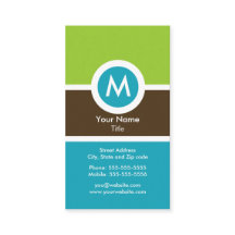 Modern Monogram Business Card