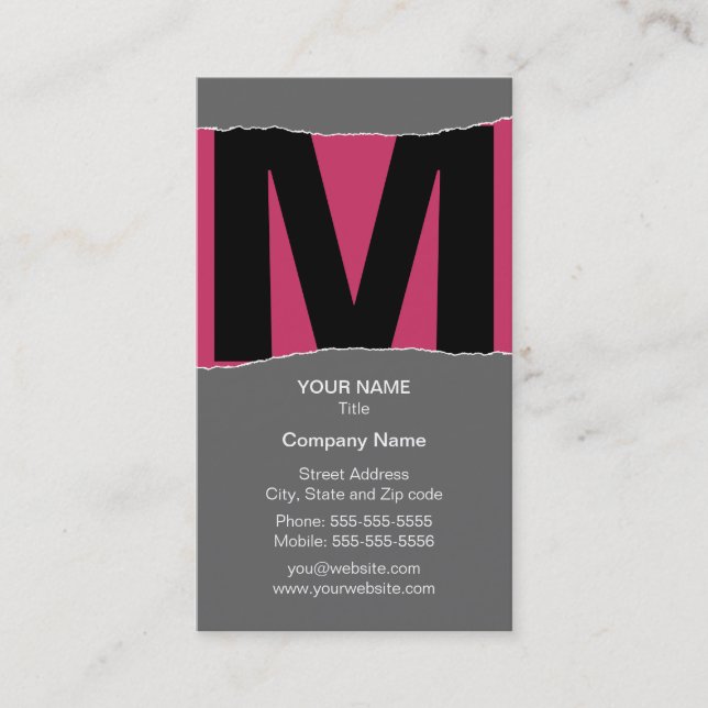 Modern Monogram Business Card (Front)