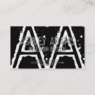 MODERN MONOGRAM BUSINESS CARD BLACK