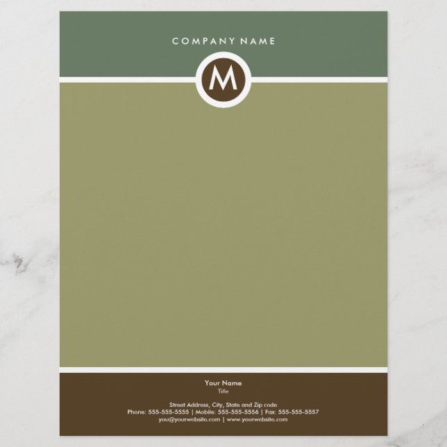 Modern Monogram Business Letterhead (Front)