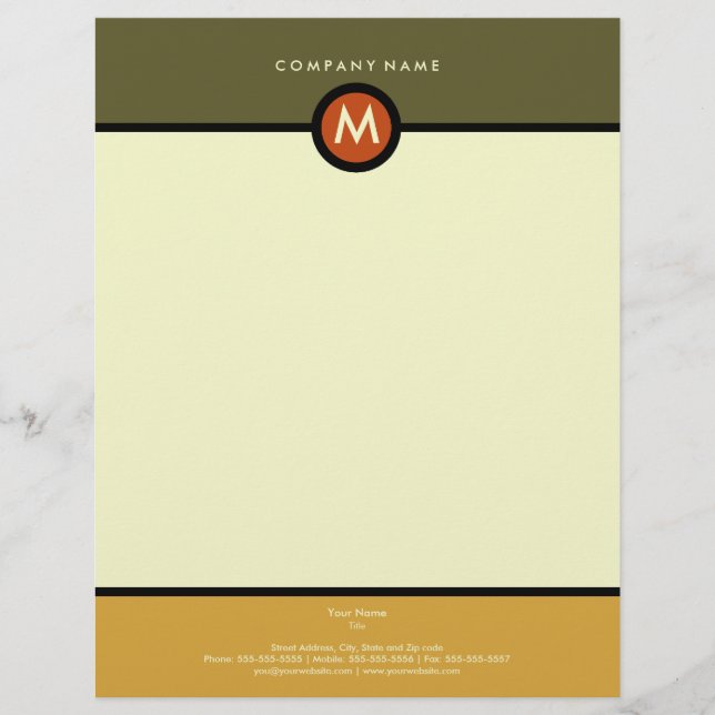 Modern Monogram Business Letterhead (Front)