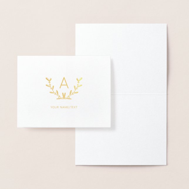 Modern Monogram, Business Logo Gold Foil Card (Display)
