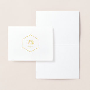 Modern Monogram, Business Logo Real Gold Foil Card