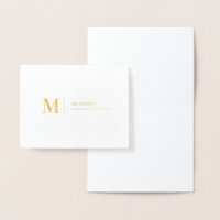 Modern Monogram, Business Logo Real Gold Foil Card