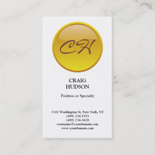 Modern Monogram Button Pattern White Business Card