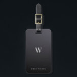 Modern Monogram Chic Minimalist Professional Luggage Tag<br><div class="desc">Modern and professional luggage tag featuring your monogram along with trendy minimalist typography on a luxury grey gradient.</div>