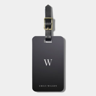 Modern Monogram Chic Minimalist Professional Luggage Tag