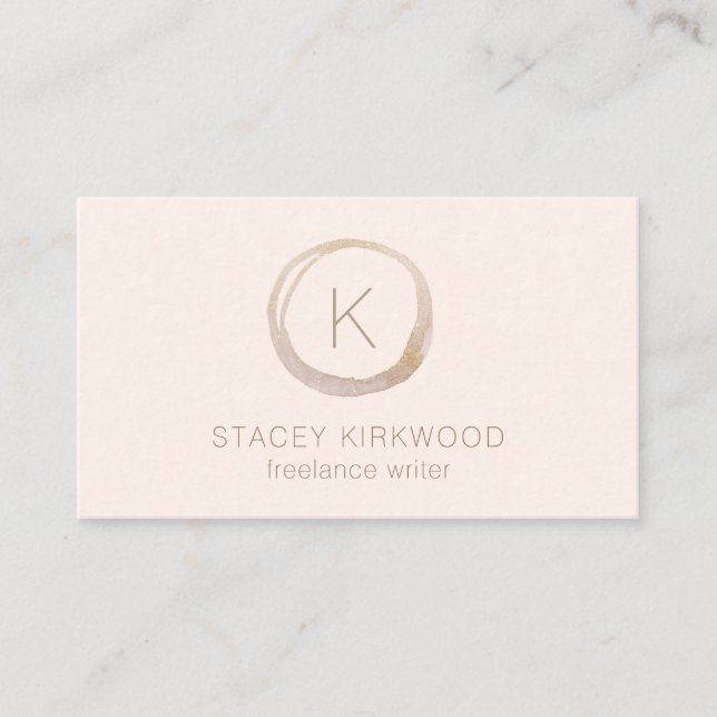 Modern Monogram Circle Logo Elegant Business Card (Front)