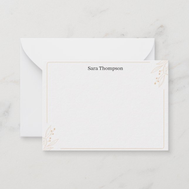 Modern Monogram Classic Black Personal Stationery  Card (Front)