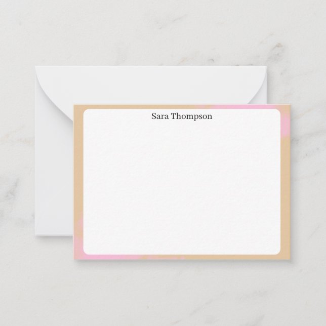 Modern Monogram Classic Black Personal Stationery  Card (Front)
