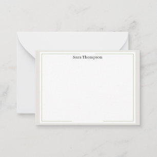 Modern Monogram Classic Black Personal Stationery Card