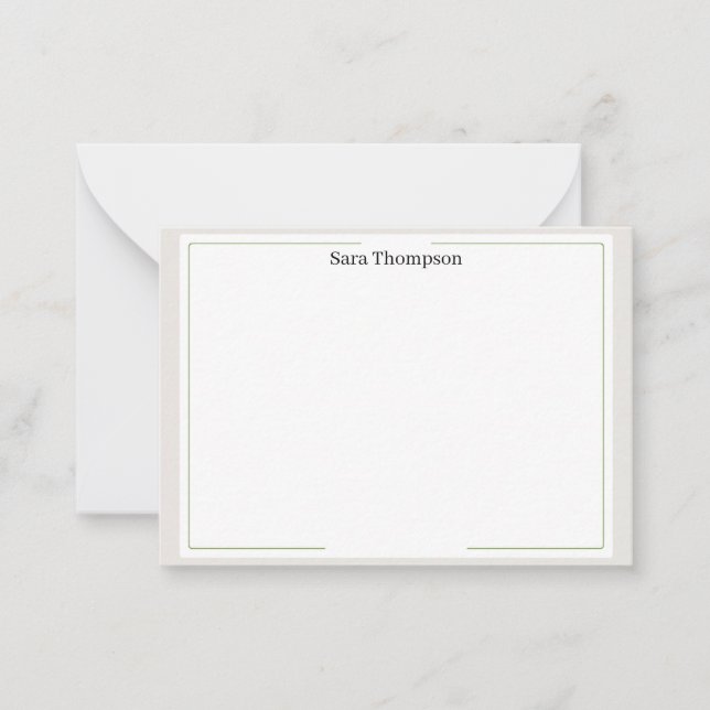 Modern Monogram Classic Black Personal Stationery  Card (Front)