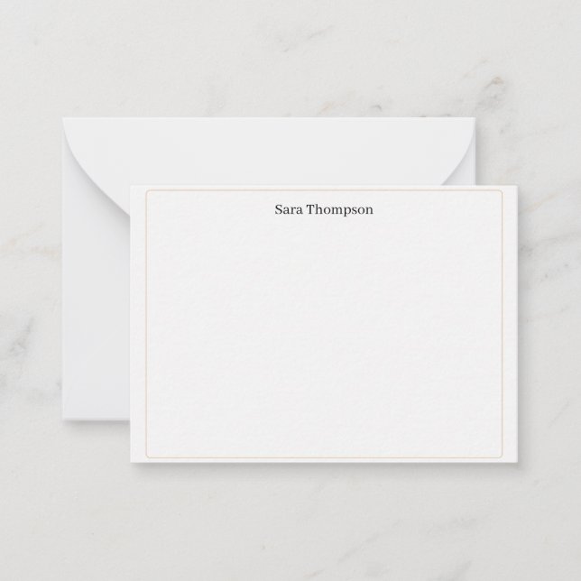 Modern Monogram Classic Black Personal Stationery  Card (Front)