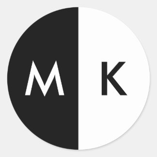 Modern Monogram Classic Round Sticker