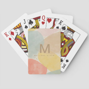 Modern Monogram Colourful Abstract  Playing Cards