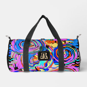 Modern Monogram Cool Pattern Yoga Sports Travel Duffle Bag