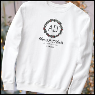 Modern  Monogram Couples 10th Anniversary Sweatshirt