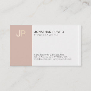 Modern Monogram Creative Elegant Beige Harmony Business Card