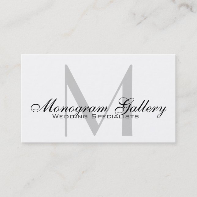 Modern Monogram Customisable Business Card (Front)