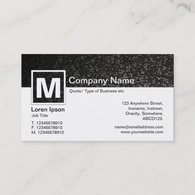 Modern Monogram - Dark Road Business Card (Front)