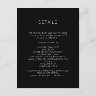 Modern Monogram Details Card