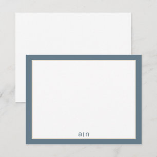 Modern Monogram Dusty Blue Card