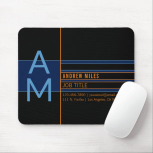 Modern Monogram & Editable Shapes & Colours Mouse Mat