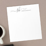 Modern Monogram Elegant Calligraphy Personalised Notepad<br><div class="desc">Modern personal monogram notepad with trendy script calligraphy and minimalist typography design for your custom stationery.</div>