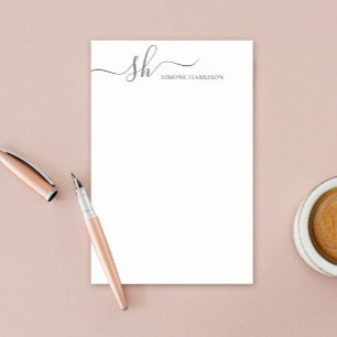 Modern Monogram Elegant Calligraphy Personalised Post-it Notes